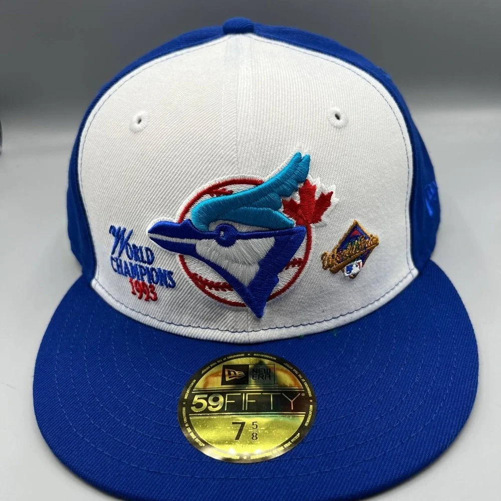 Toronto Blue Jays Hat Men 7‎ 5/8 Blue White 59Fifty New Era Fitted Cap